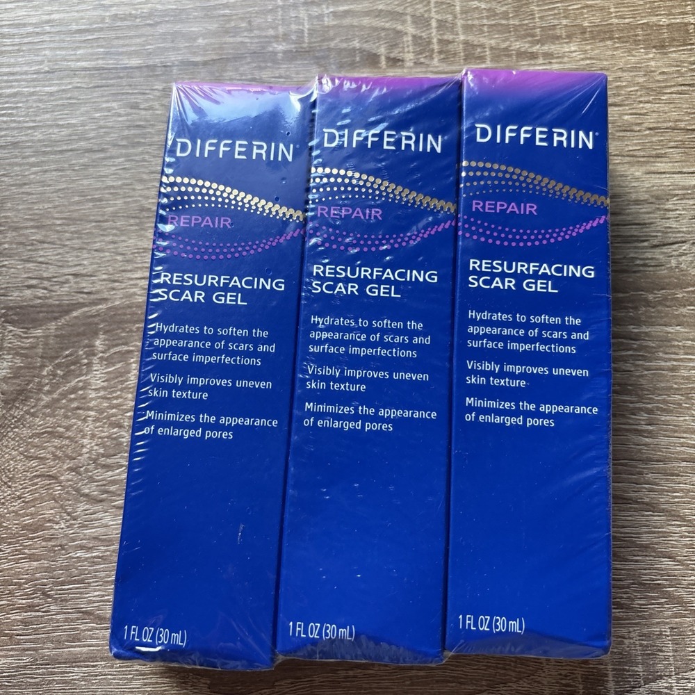 LOT OF 3 Differin Repair Resurfacing Scar Gel, 1 fl oz, New In Box Galderma
